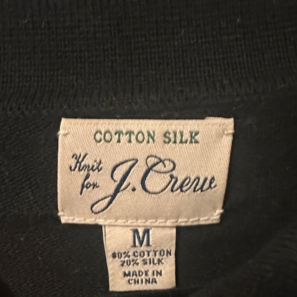 J. Crew Black Cotton Silk Blend Sweater